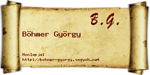 Böhmer György névjegykártya